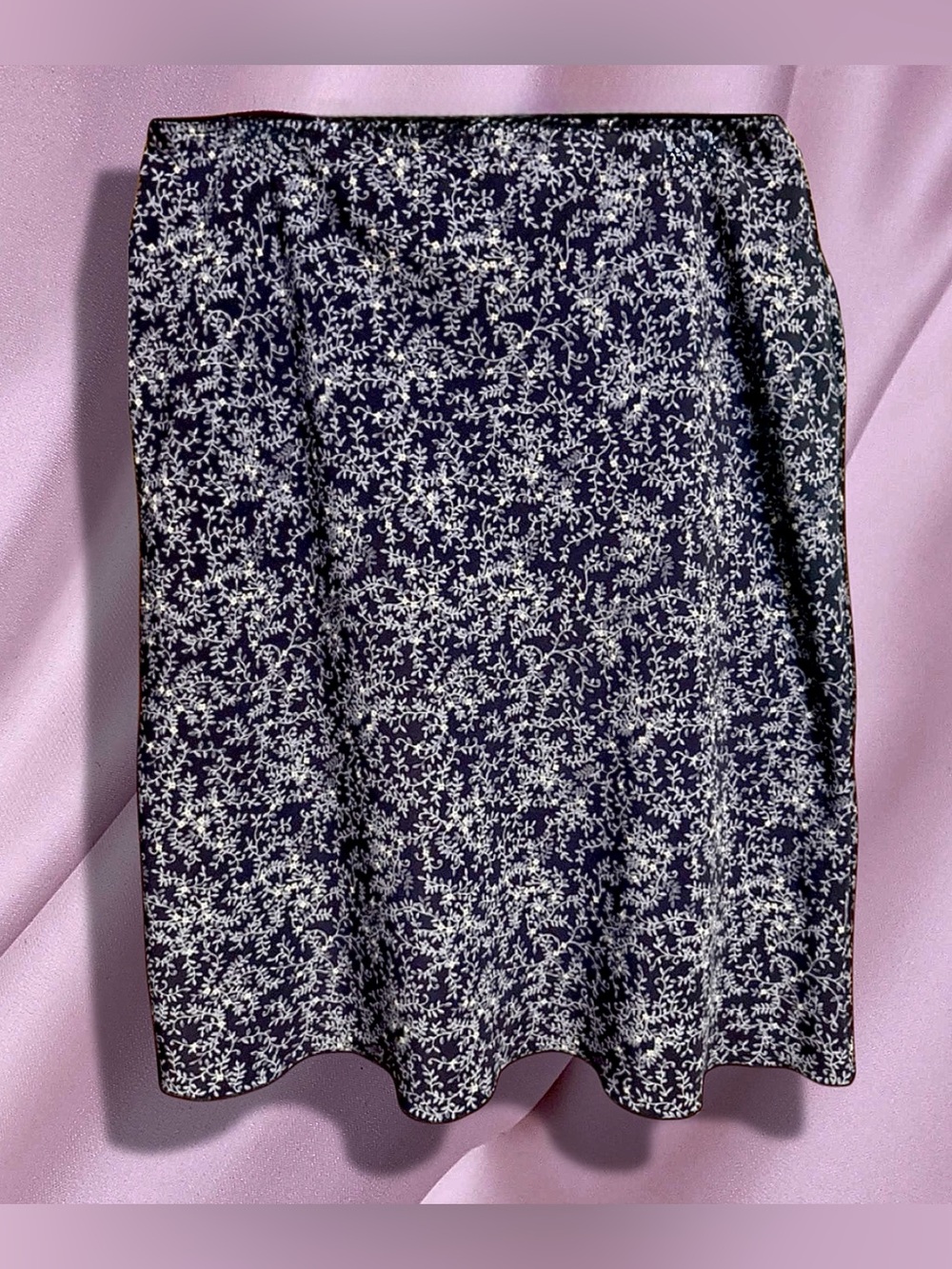 Norton McNaughton Navy and White Floral A-Line Skirt size XL